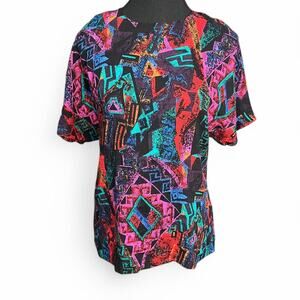 80s90s abstract blouse